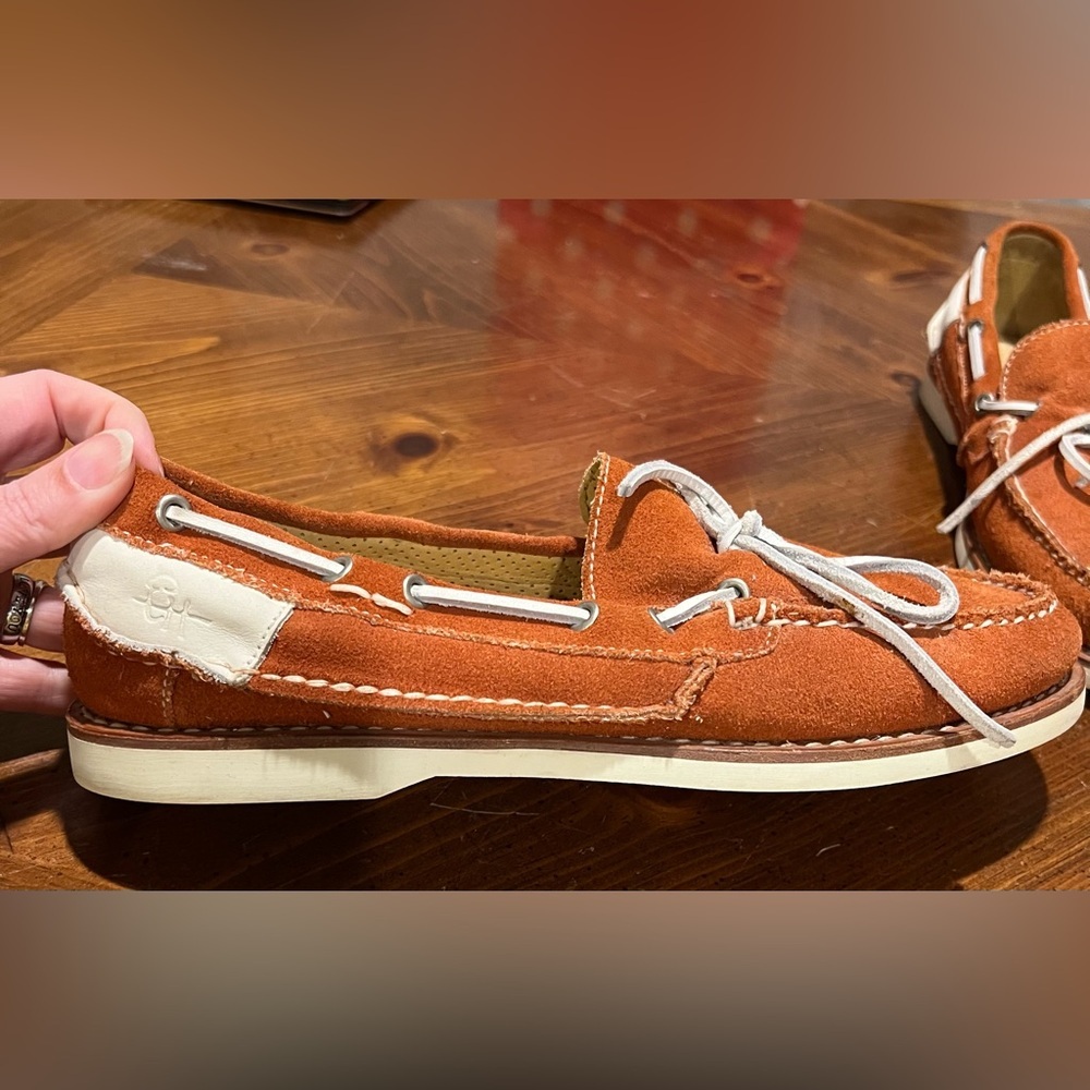 Vibram Ernest Hemingway Mens Boat Dock Shoes Brown Leather 2 Toned Size 10.5 M - Picture 6 of 14